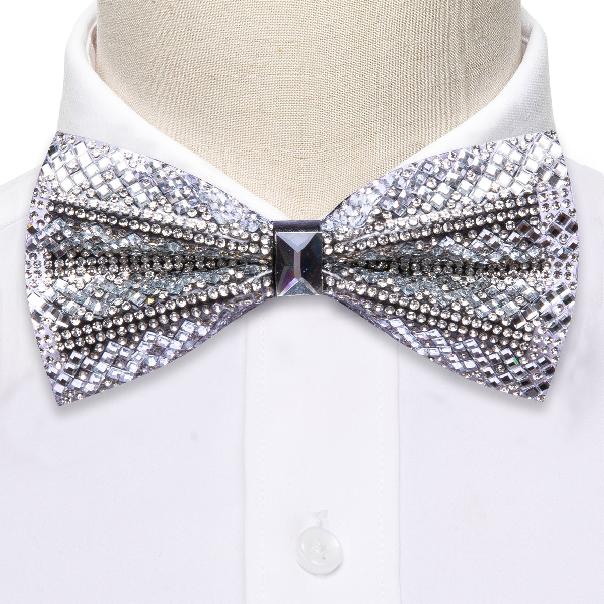 White Rhinestones Shining Bow Tie Set bow ties    - Sophisticated Gentlemen