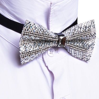 White Rhinestones Shining Bow Tie Set bow ties    - Sophisticated Gentlemen