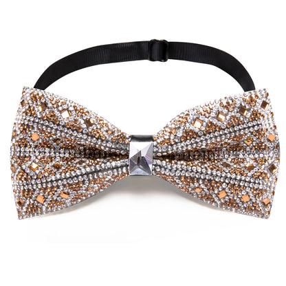 Brown Rhinestones Shining Bow Tie Set bow ties    - Sophisticated Gentlemen
