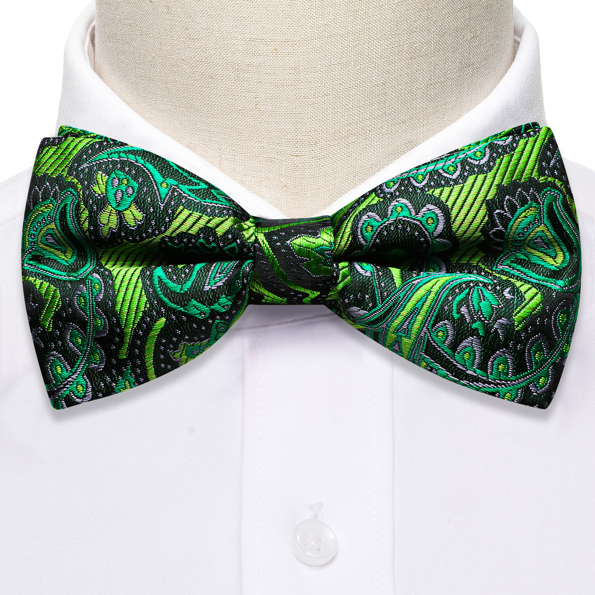 Green Paisley Bow Tie Set bow ties    - Sophisticated Gentlemen