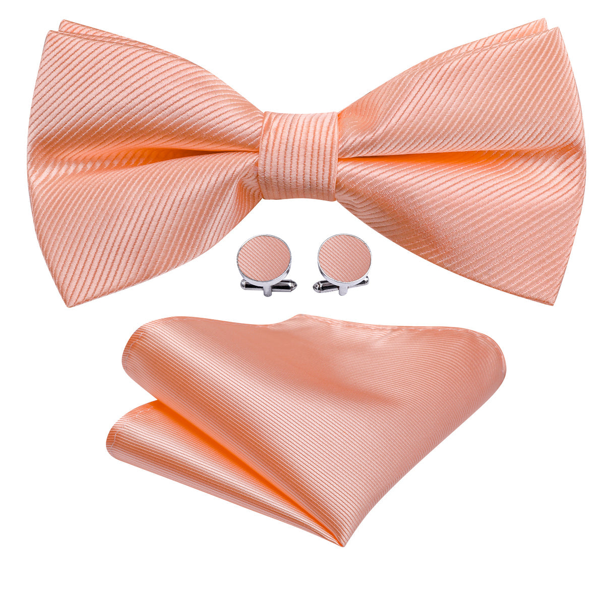 Pale Orange Solid Bow Tie Set bow ties    - Sophisticated Gentlemen