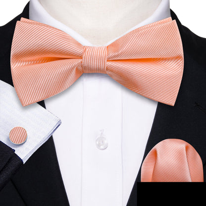 Pale Orange Solid Bow Tie Set bow ties    - Sophisticated Gentlemen