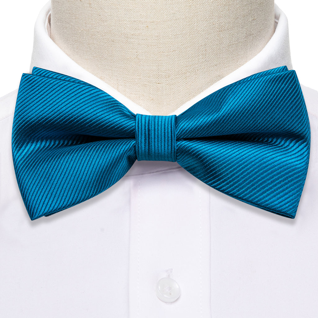 Sky Blue Solid Bow Tie Set bow ties    - Sophisticated Gentlemen