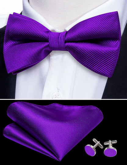 Hyacinth Solid Bow Tie Set bow ties    - Sophisticated Gentlemen