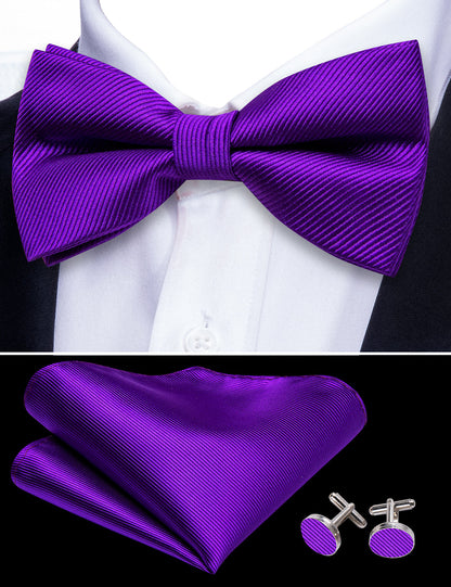 Hyacinth Solid Bow Tie Set bow ties    - Sophisticated Gentlemen