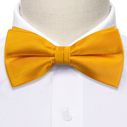 Honey Orange Solid Bow Tie Set bow ties    - Sophisticated Gentlemen
