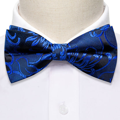 Cobalt Blue Paisley Bow Tie Set bow ties    - Sophisticated Gentlemen