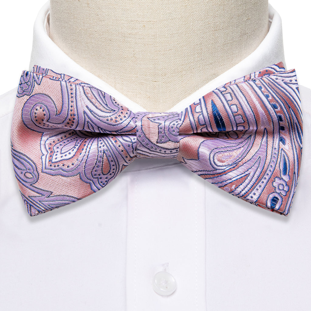 Pink Paisley Bow Tie Set bow ties    - Sophisticated Gentlemen