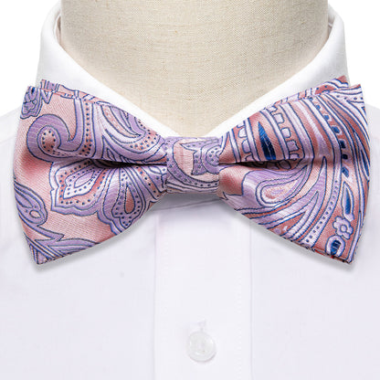 Pink Paisley Bow Tie Set bow ties    - Sophisticated Gentlemen