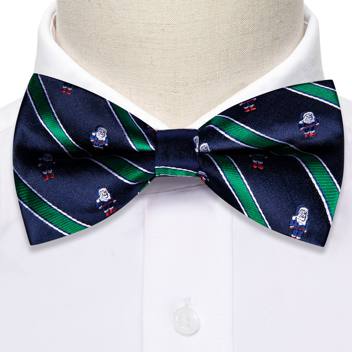Blue Green Santa Claus Christmas Bow Tie Set bow ties    - Sophisticated Gentlemen