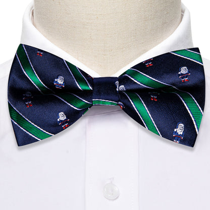 Blue Green Santa Claus Christmas Bow Tie Set bow ties    - Sophisticated Gentlemen