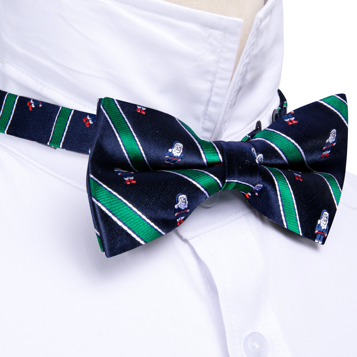 Blue Green Santa Claus Christmas Bow Tie Set bow ties    - Sophisticated Gentlemen