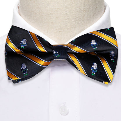 Black Orange Santa Claus Christmas Bow Tie Set bow ties    - Sophisticated Gentlemen