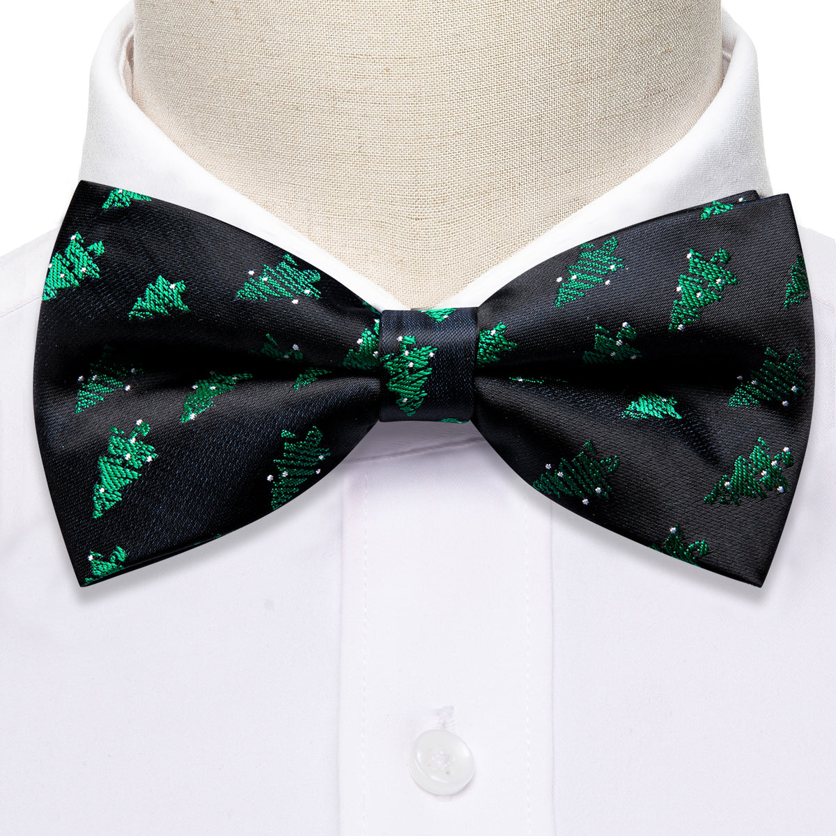 Black Green Xmas Tree Bow Tie Set bow ties    - Sophisticated Gentlemen