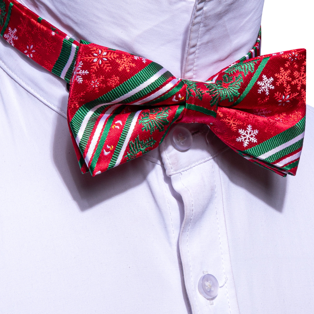 Red Green Xmas Pattern Bow Tie Set bow ties    - Sophisticated Gentlemen