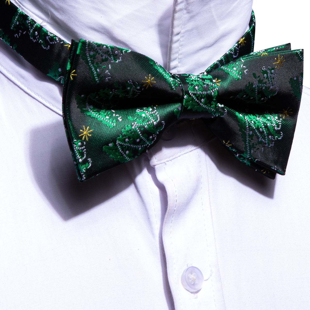 Green Xmas Tree Bow Tie Set bow ties    - Sophisticated Gentlemen