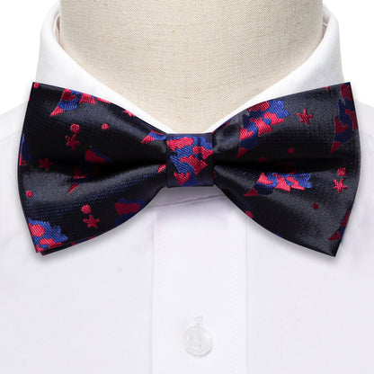 Black Red Xmas Tree Bow Tie Set bow ties    - Sophisticated Gentlemen