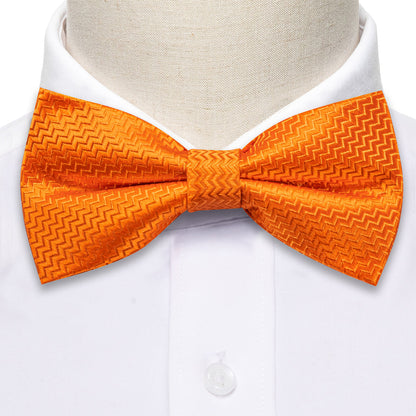 Orange Curve Silk Bow Tie Set bow ties    - Sophisticated Gentlemen