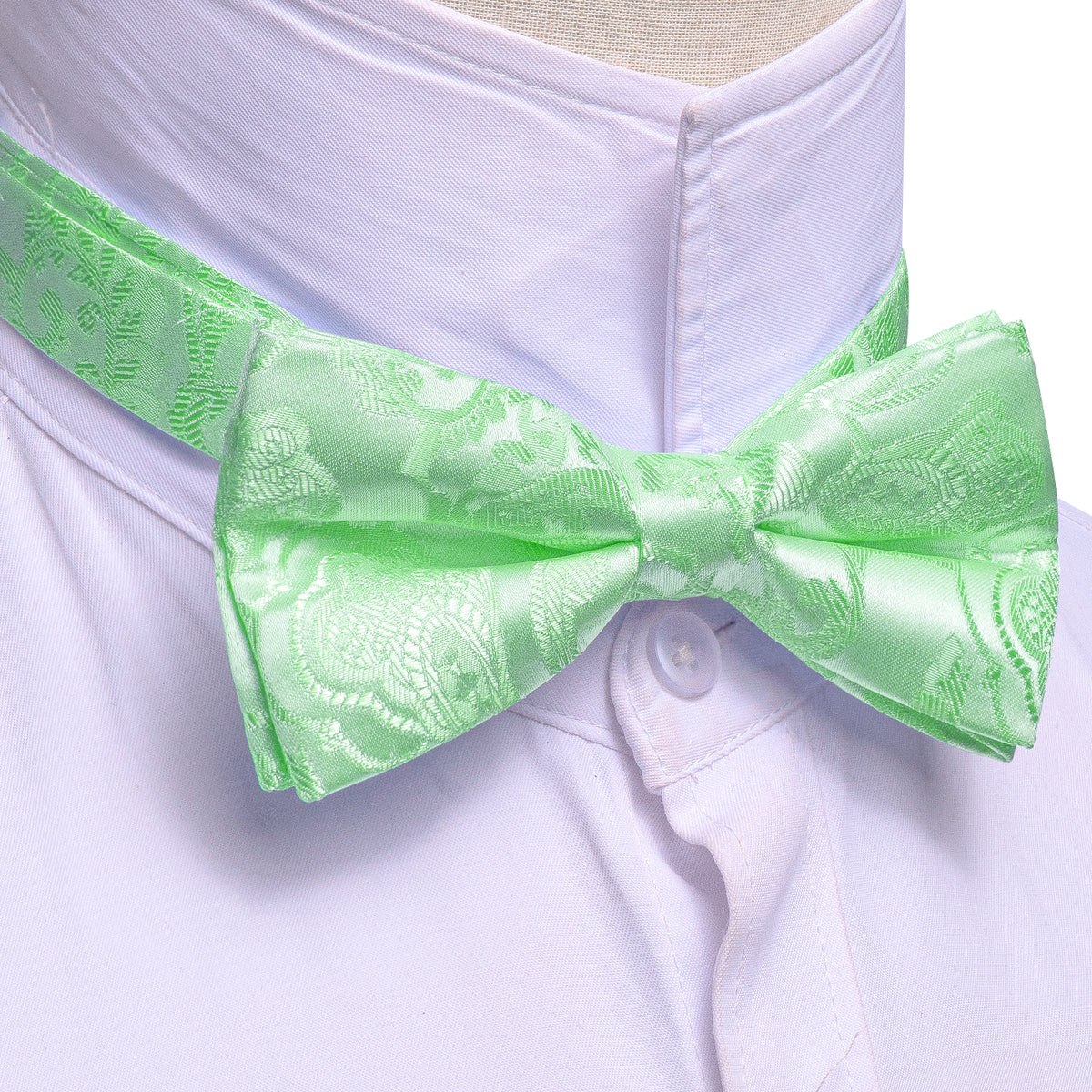 Turquoise Green Paisley Silk Bow Tie Set bow ties    - Sophisticated Gentlemen