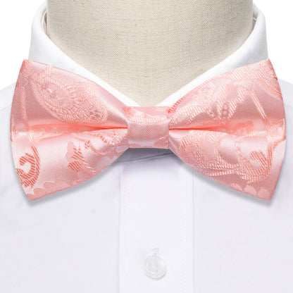 Pink Paisley Silk Bow Tie Set bow ties    - Sophisticated Gentlemen