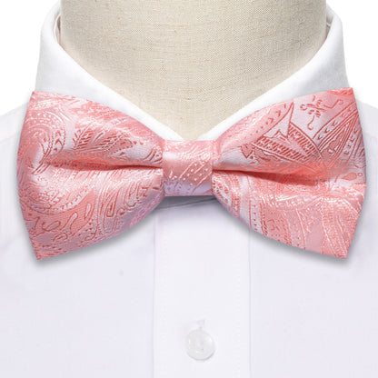 Pink Paisley Bow Tie Set bow ties    - Sophisticated Gentlemen