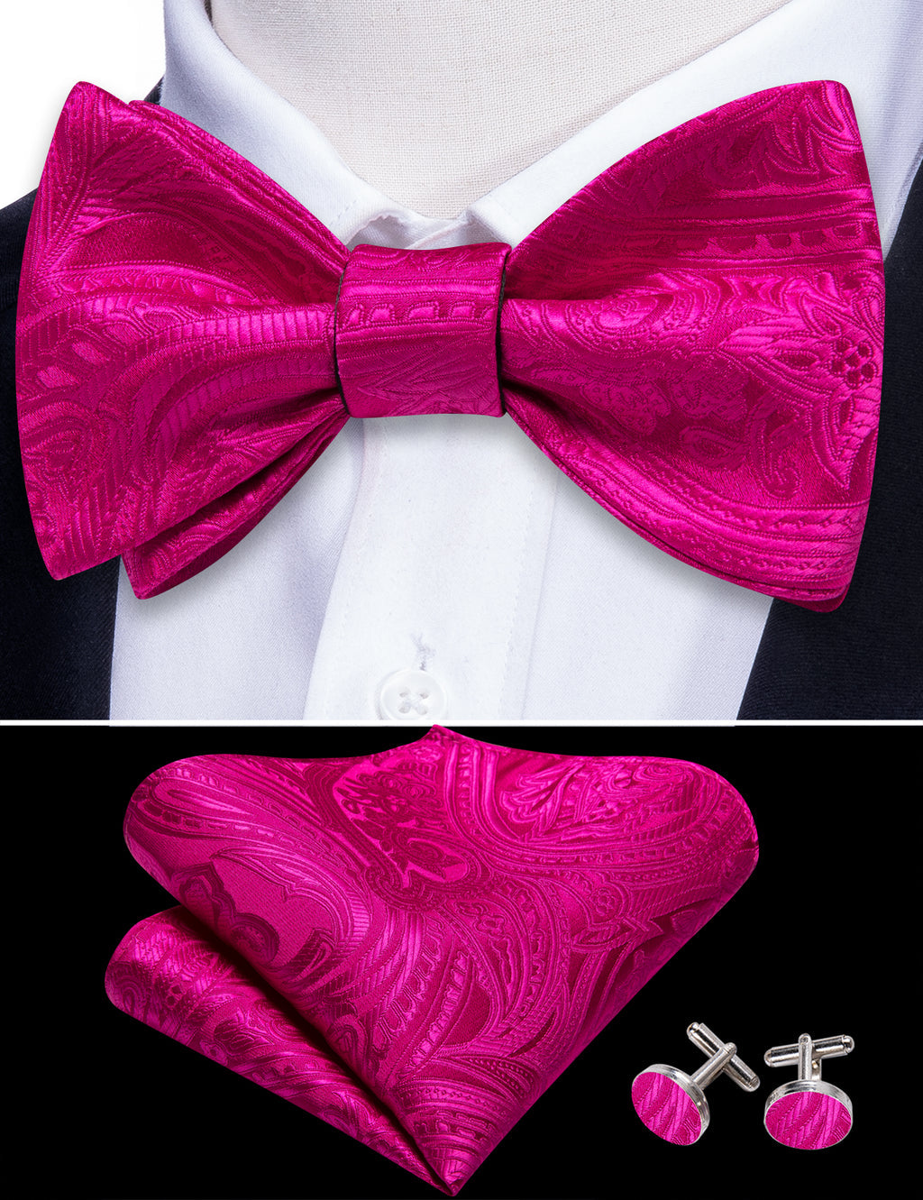Orchid Paisley Bow Tie Set bow ties    - Sophisticated Gentlemen