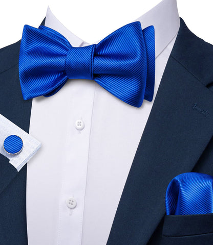 Blue Formal Wedding Bow Tie Set bow ties    - Sophisticated Gentlemen
