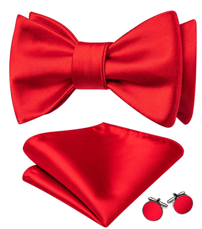 Crimson Red Bow Tie Set bow ties    - Sophisticated Gentlemen