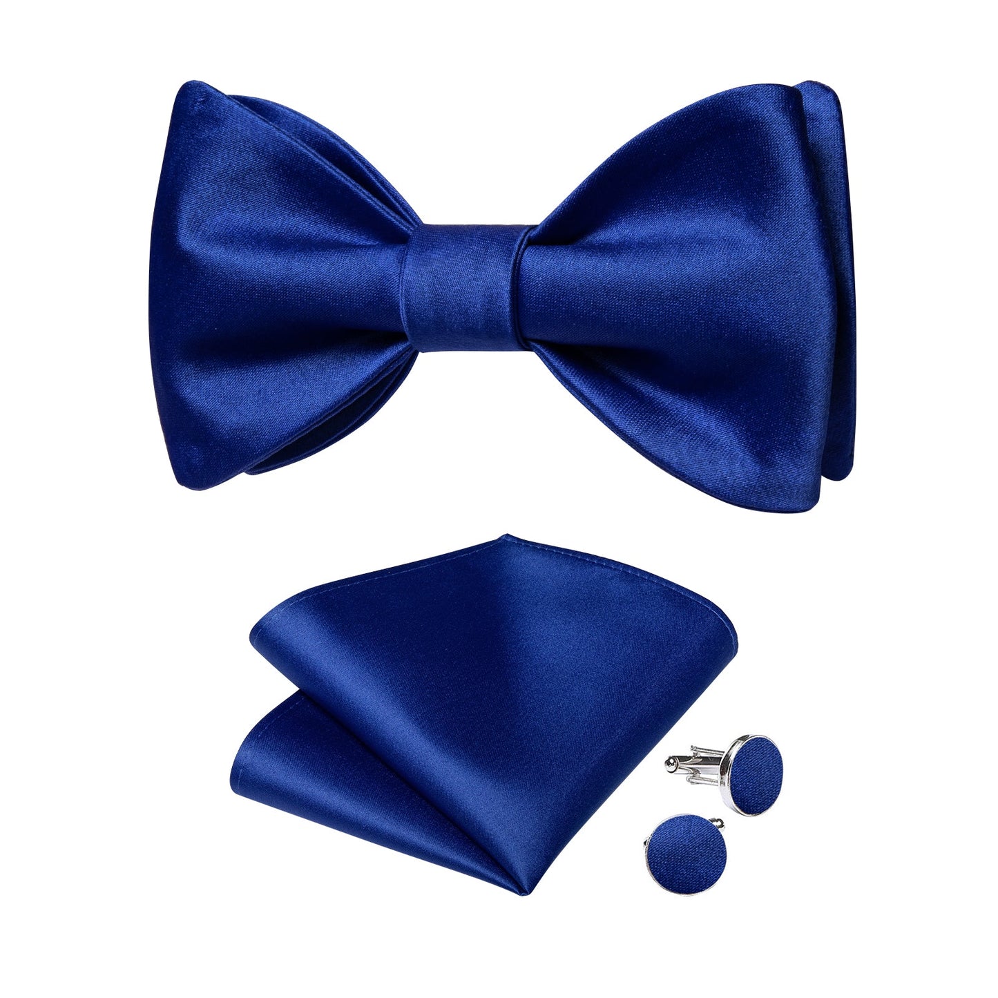 Solid Blue Silk Bow Tie bow tie    - Sophisticated Gentlemen