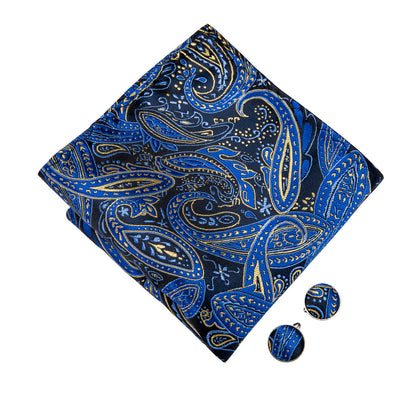 Blue Paisley Bow Tie Set bow ties    - Sophisticated Gentlemen