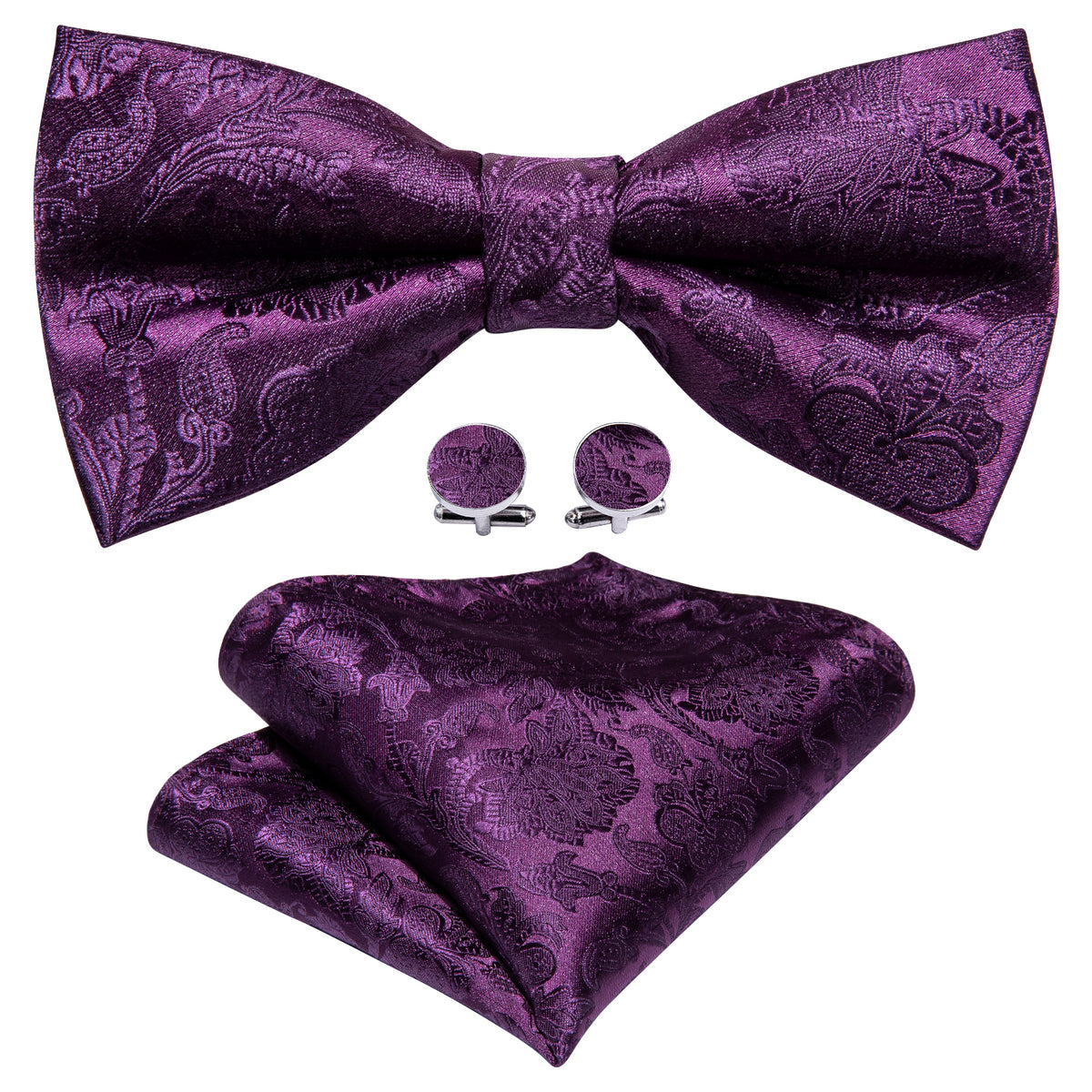 Purple Paisley Bow Tie Set bow ties    - Sophisticated Gentlemen