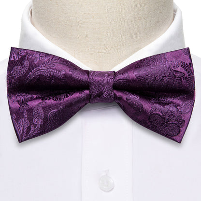 Purple Paisley Bow Tie Set bow ties    - Sophisticated Gentlemen