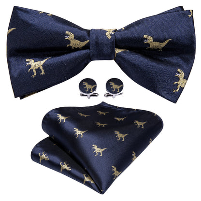 Blue Dinosaur Bow Tie Set bow ties    - Sophisticated Gentlemen