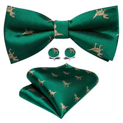 Green Dinosaur Bow Tie Set bow ties    - Sophisticated Gentlemen