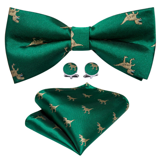 Green Dinosaur Bow Tie Set bow ties    - Sophisticated Gentlemen