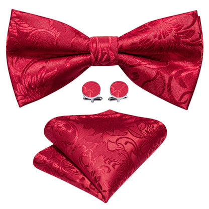 Red Paisley Bow Tie Set bow ties    - Sophisticated Gentlemen