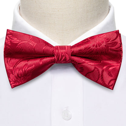 Red Paisley Bow Tie Set bow ties    - Sophisticated Gentlemen