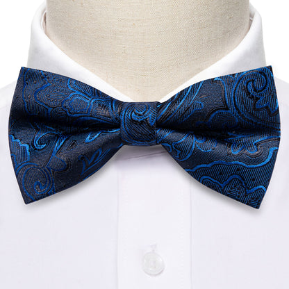 Blue Paisley Bow Tie Set bow ties    - Sophisticated Gentlemen