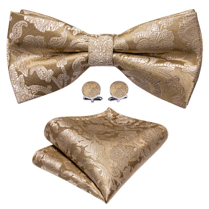 Gold Paisley Bow Tie Set bow ties    - Sophisticated Gentlemen