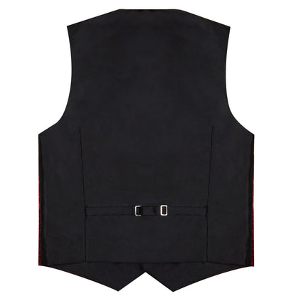 Classic Red Paisley Silk Collar Vest & Bowtie Set vest set - Sophisticated Gentlemen