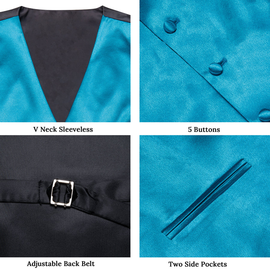 Royal Blue Solid Silk Bowtie & Vest Set vest set - Sophisticated Gentlemen