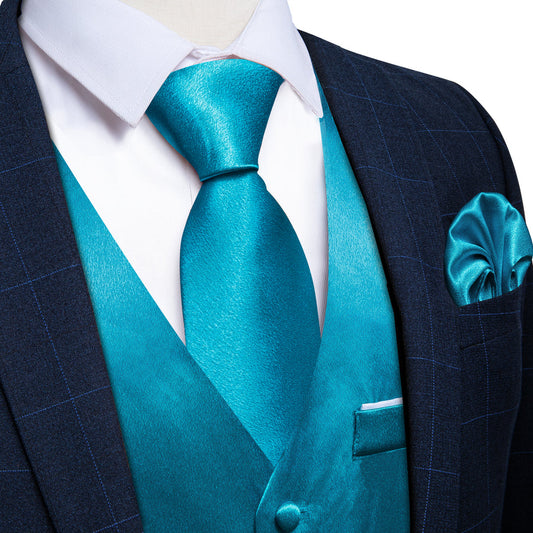 Royal Blue Solid Silk Bowtie & Vest Set vest set - Sophisticated Gentlemen