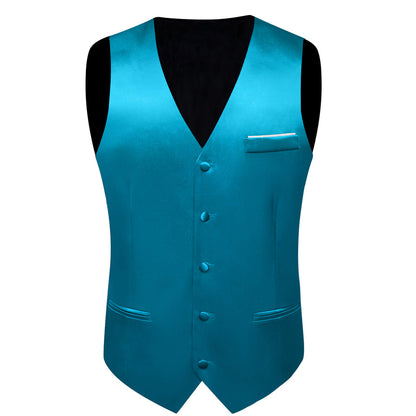 Royal Blue Solid Silk Bowtie & Vest Set vest set - Sophisticated Gentlemen