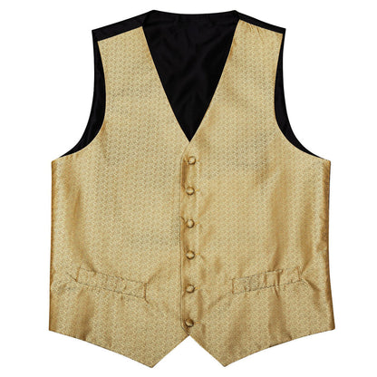 Golden Woven Silk Vest Set vest set    - Sophisticated Gentlemen