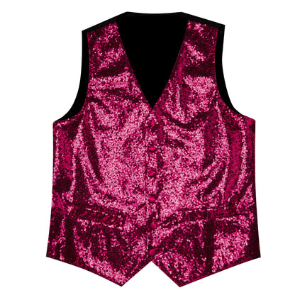 Purple Sequins Silk Vest Set vest set    - Sophisticated Gentlemen