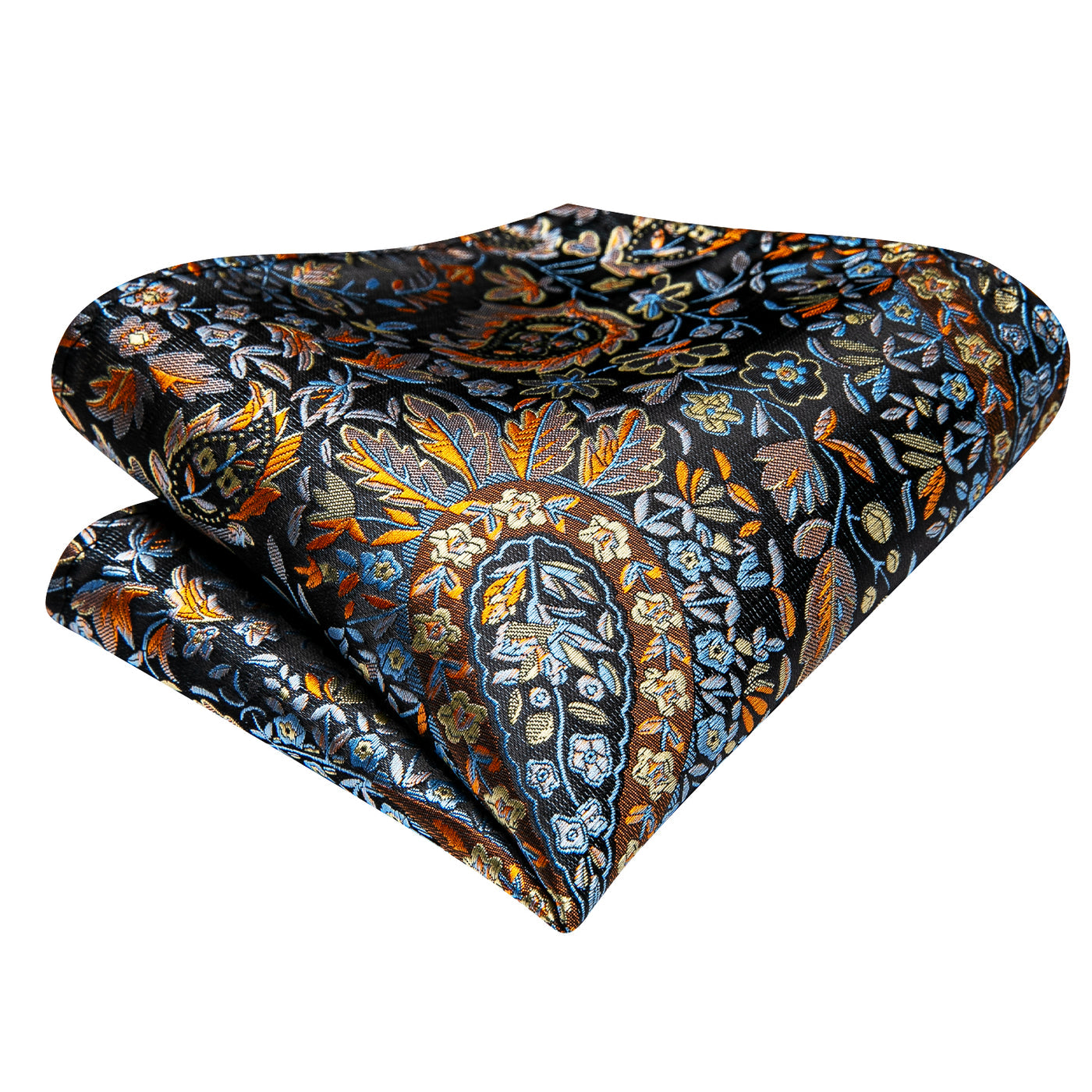 Midnight Garden Floral Silk Tie, Pocket Square & Cufflinks Set tie sets - Sophisticated Gentlemen