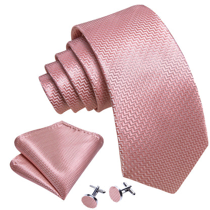 Pink Ornament XL Tie, Pocket Square and Cufflinks tie sets    - Sophisticated Gentlemen