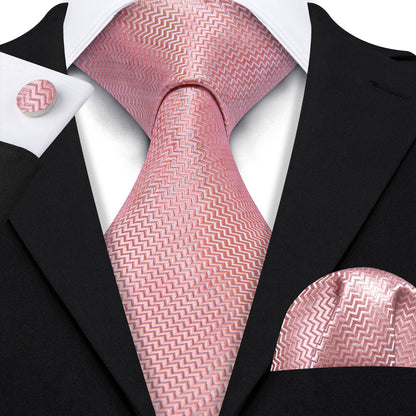 Pink Ornament XL Tie, Pocket Square and Cufflinks tie sets    - Sophisticated Gentlemen