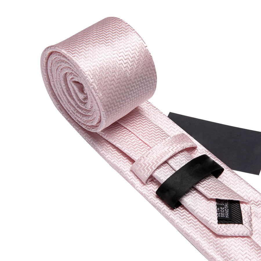 Light Pink Ornament XL Tie, Pocket Square and Cufflinks tie sets    - Sophisticated Gentlemen