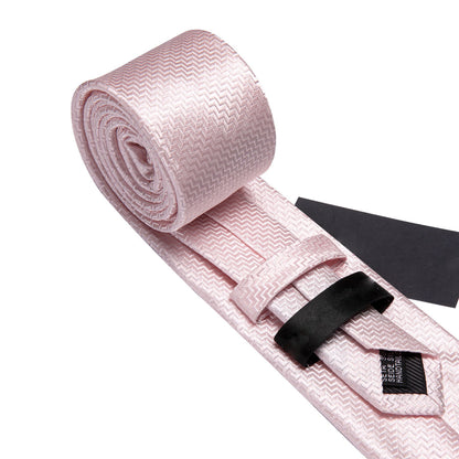 Light Pink Ornament XL Tie, Pocket Square and Cufflinks tie sets    - Sophisticated Gentlemen
